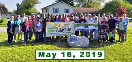 Tree Lafayette Maplewood neighborhood tree planting 2019 group picture