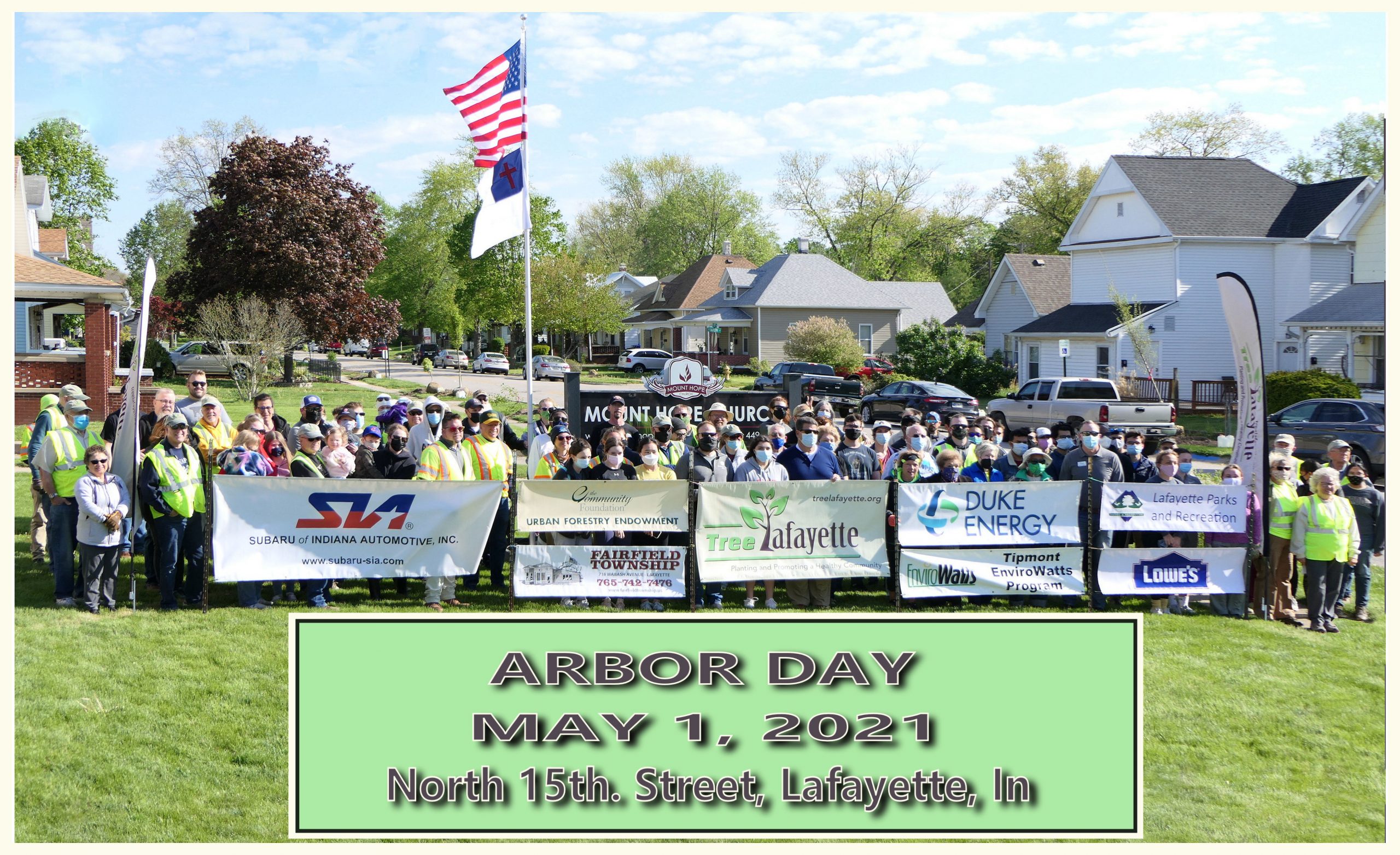 Tree Lafayette Arbor Day 2021 group picture