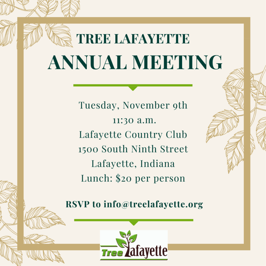 Flyer for Tree Lafayette annual meeting